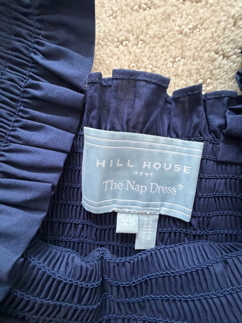 Hill House Navy poplin Ellie nap dress - Picture 2 of 3